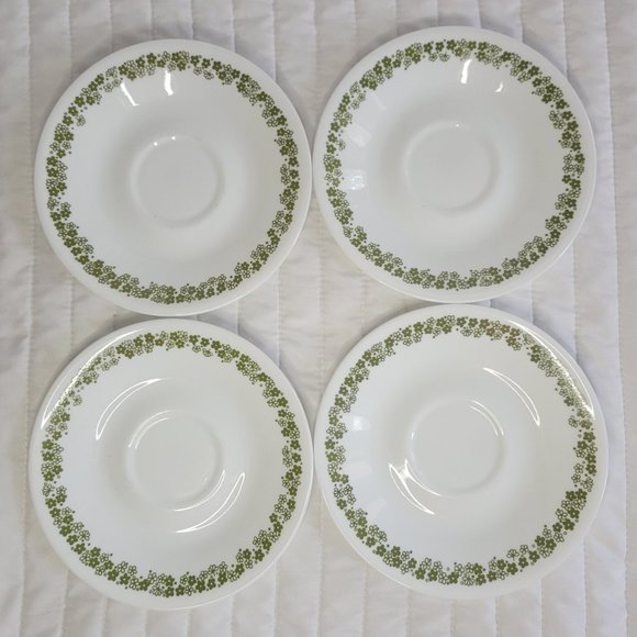 Corelle by Corning Saucer Green Crazy Daisy Spring Blossom Flowers Set of 4 - Picture 4 of 4